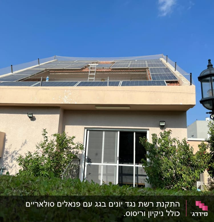 רשת הגנה על גג למניעת כניסת יונים